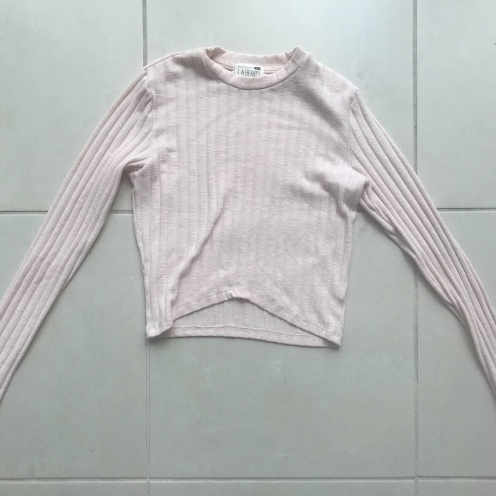 LA Hearts Cropped Long Sleeve Shirt
